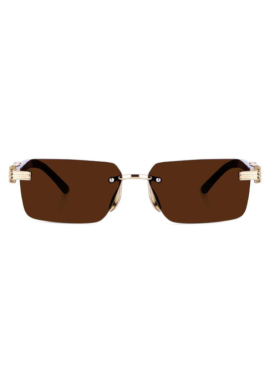 Brown Rimeless Sunglass For Men & Women