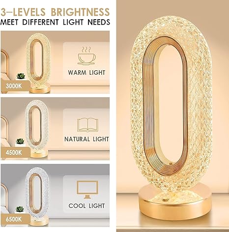 Oval Smart Touch Lamp USB Charging